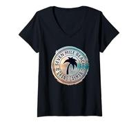 Femme Grand Cayman Souvenir des îles Cayman Grand Cayman T-Shirt avec Col en V