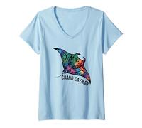 Femme Grand Cayman Souvenir des îles Cayman Grand Cayman T-Shirt avec Col en V