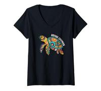 Femme Grand Cayman Souvenir des îles Cayman Grand Cayman T-Shirt avec Col en V