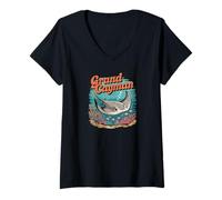 Femme Grand Cayman Souvenir des îles Cayman Grand Cayman T-Shirt avec Col en V