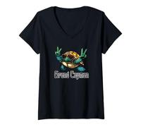 Femme Grand Cayman Souvenir des îles Cayman Grand Cayman T-Shirt avec Col en V