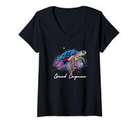 Femme Grand Cayman Souvenir des îles Cayman Grand Cayman T-Shirt avec Col en V