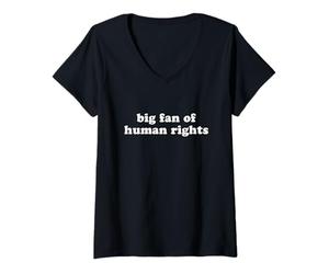 Femme Grand Fan des Droits de l'homme rétro Minimaliste déclaration d'égalité T-Shirt avec Col en V