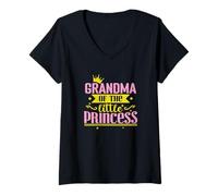Femme Grand-mère de la Petite Princesse T-Shirt avec Col en V