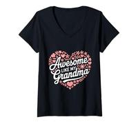 Femme Grand-mère géniale comme Mon Grand-père T-Shirt avec Col en V
