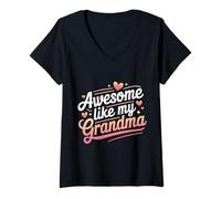 Femme Grand-mère géniale comme Mon Grand-père T-Shirt avec Col en V