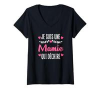 Femme Grand-mère Je Suis Une Mamie Qui Déchire Cadeau Pour Mamie T-Shirt avec Col en V