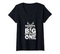 Femme Grand-père drôle du Big One Qui Dit Hunter T-Shirt avec Col en V