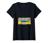 Femme Grand Souvenir prismatique du Printemps Yellowstone Wyoming T-Shirt avec Col en V