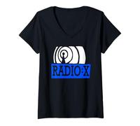 Femme Grand Theft Radio X Alternative Grunge Rock GTA T-Shirt avec Col en V