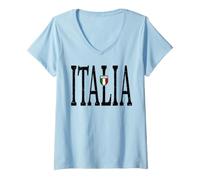 Femme Grande Italie T-Shirt avec Col en V