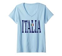 Femme Grande Italie T-Shirt avec Col en V