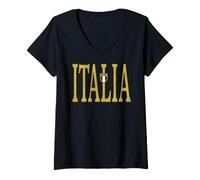 Femme Grande Italie T-Shirt avec Col en V