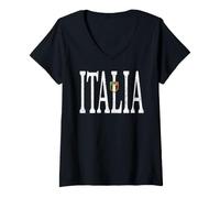 Femme Grande Italie T-Shirt avec Col en V