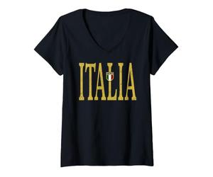 Femme Grande Italie T-Shirt avec Col en V