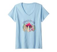 Femme Grandir avec Le Flux T-Shirt avec Col en V