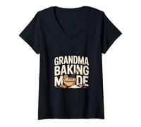 Femme Grandma Baking Mode Cuisine Amant Cookie Lover T-Shirt avec Col en V
