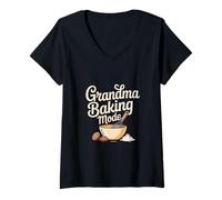 Femme Grandma Baking Mode Cuisine Amant Cookie Lover T-Shirt avec Col en V