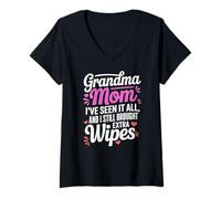 Femme Grandma MOM I VE Seen IT All and I Still Brought Extra Wipes T-Shirt avec Col en V