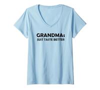 Femme Grandmas Just Taste Better | Cadeau Amusant pour Grand-mère Maman T-Shirt avec Col en V