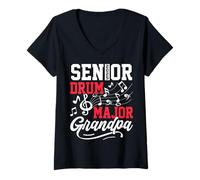 Femme Grandpa, Tambour-Major Senior 2025 T-Shirt avec Col en V