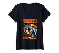 Femme Grandpa The Only Person Who Can Rock a Rocking Chair T-Shirt avec Col en V