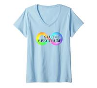 Femme Graphic Slut On The Spectrum Infinity T-Shirt avec Col en V