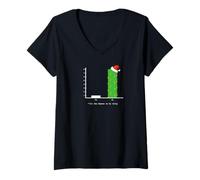Femme Graphique à Barres de Chants de Noël - Vacances mathématiques Amusantes T-Shirt avec Col en V