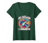 Femme Graphique Amusant de Science-Fiction de Style rétro 3I Atlas T-Shirt avec Col en V