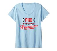 Femme Graphique Amusant de survivant de Remise de diplôme pour candidat au doctorat T-Shirt avec Col en V