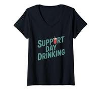 Femme Graphique Amusant pour Les Amateurs de fête T-Shirt avec Col en V