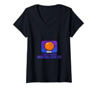 Femme Graphique d'activité athlétique Basketball Devotion T-Shirt avec Col en V
