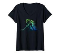 Femme Graphique de Hockey sur Glace et Hockey | Hommes et garçons, Adolescents T-Shirt avec Col en V