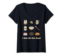 Femme Graphique des Outils de démarrage au levain Je prépare Mon Propre Pain T-Shirt avec Col en V