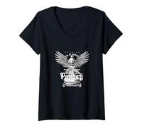 Femme Graphique Gris de Jour de paie T-Shirt avec Col en V