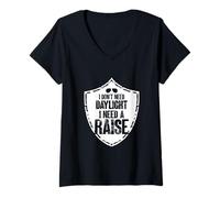Femme Graphique I Don't Need Daylight I Need to Raise Night Duty T-Shirt avec Col en V