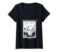 Femme Graphique Magic Fantasy Land de la Nuit d'été enchantée T-Shirt avec Col en V