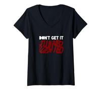 Femme Graphique marron rouge bordeaux Don't Get It Twisted T-Shirt avec Col en V