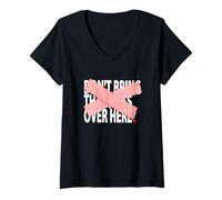 Femme Graphique Rouge Not Over Here T-Shirt avec Col en V