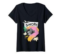 Femme Graphique Snore Power pour Les rêveurs et Les Rebelles du Sommeil T-Shirt avec Col en V