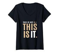 Femme Graphique Tan Color Really IT Tan T-Shirt avec Col en V