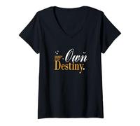Femme Graphisme Orange de l'architecte d'orange Destiny T-Shirt avec Col en V