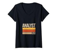 Femme Graphisme rétro en édition limitée Funny Analyst Saying T-Shirt avec Col en V