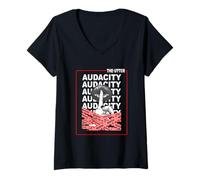 Femme Graphisme Rouge Red The Utter Audacity T-Shirt avec Col en V