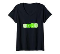 Femme Graphisme vert Green Risk It For The Riches T-Shirt avec Col en V