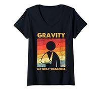 Femme Gravity Broken Bone Recovery Doctor Cast Blague Humour Blague T-Shirt avec Col en V