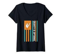 Femme Gravity est Un Graphique optionnel sur Le thème du Drapeau de plongée T-Shirt avec Col en V