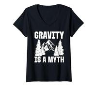 Femme Gravity is a Myth Escalade Randonnée T-Shirt avec Col en V