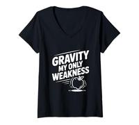 Femme Gravity My Only Weakness Drôle Nerdy Science T-Shirt avec Col en V