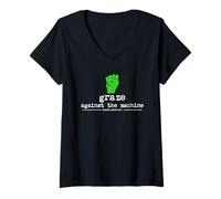 Femme Graze Against The Machine T-Shirt avec Col en V